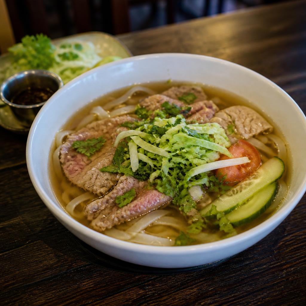 Vietnamese beef soup ho-fun (pho)
