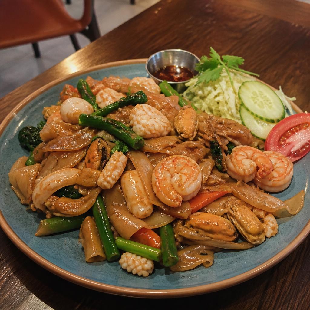 Triple seafood ho-fun